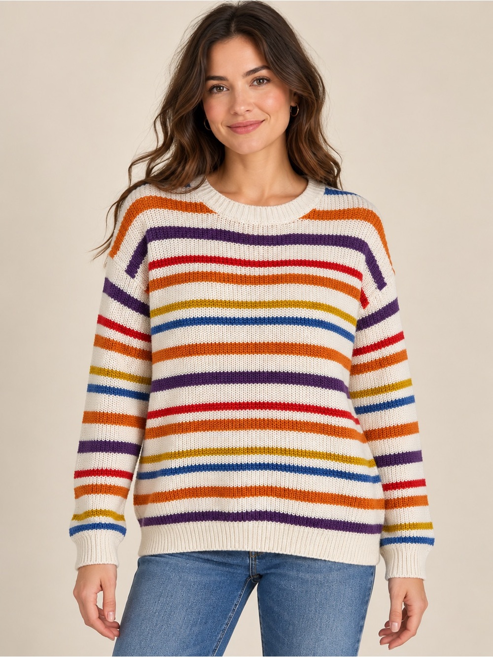 Hem And Thread Sweater Size Small Rainbow Theme #1249CL